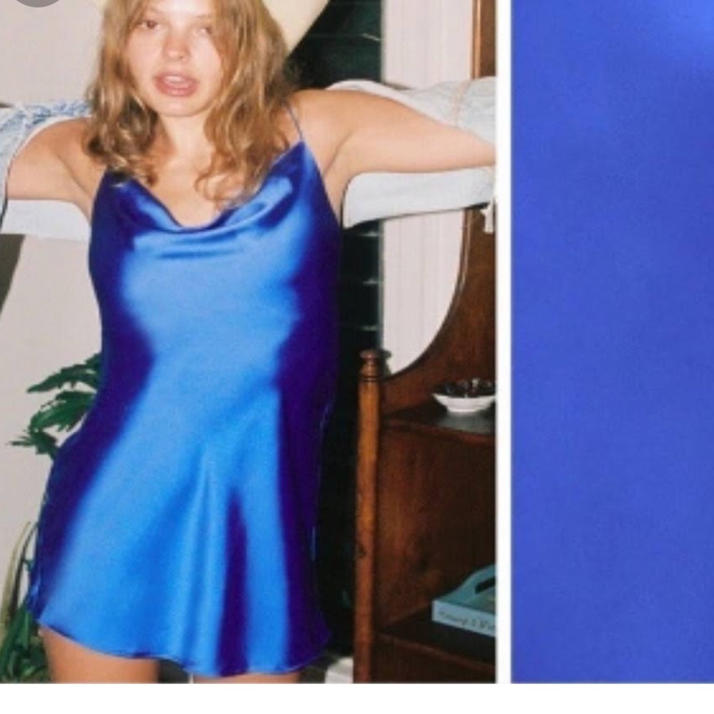 Blue zara slip mini dress